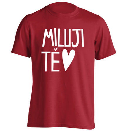 Miluji T_ - I love you adults unisex red Tshirt 2XL