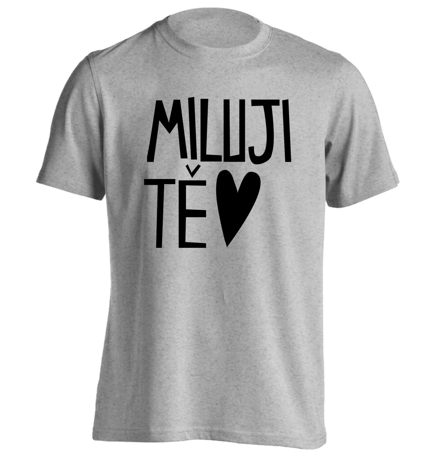 Miluji T_ - I love you adults unisex grey Tshirt 2XL