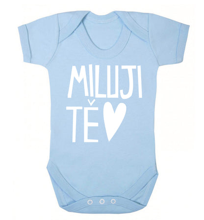 Miluji T_ - I love you Baby Vest pale blue 18-24 months