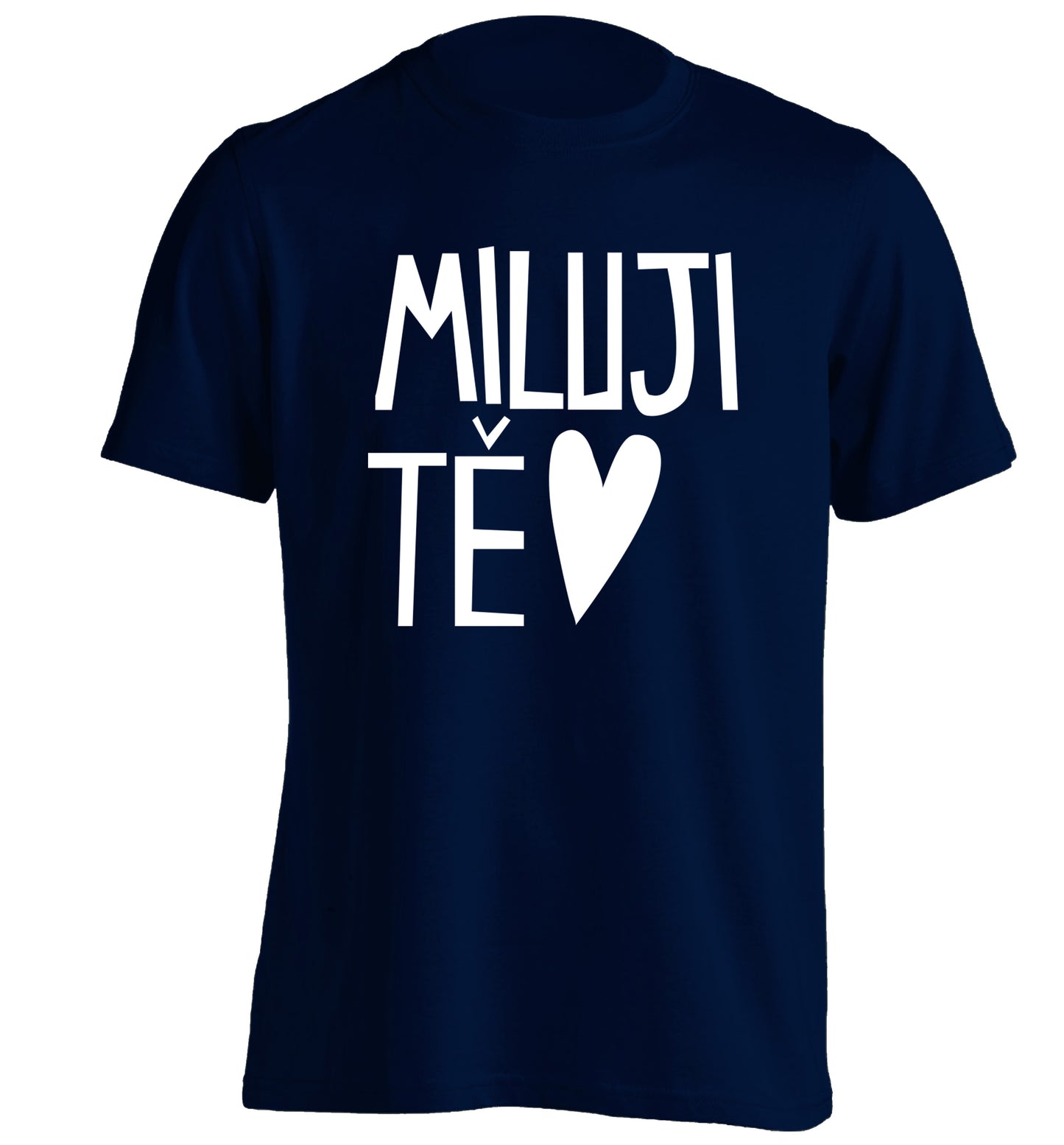Miluji T_ - I love you adults unisex navy Tshirt 2XL