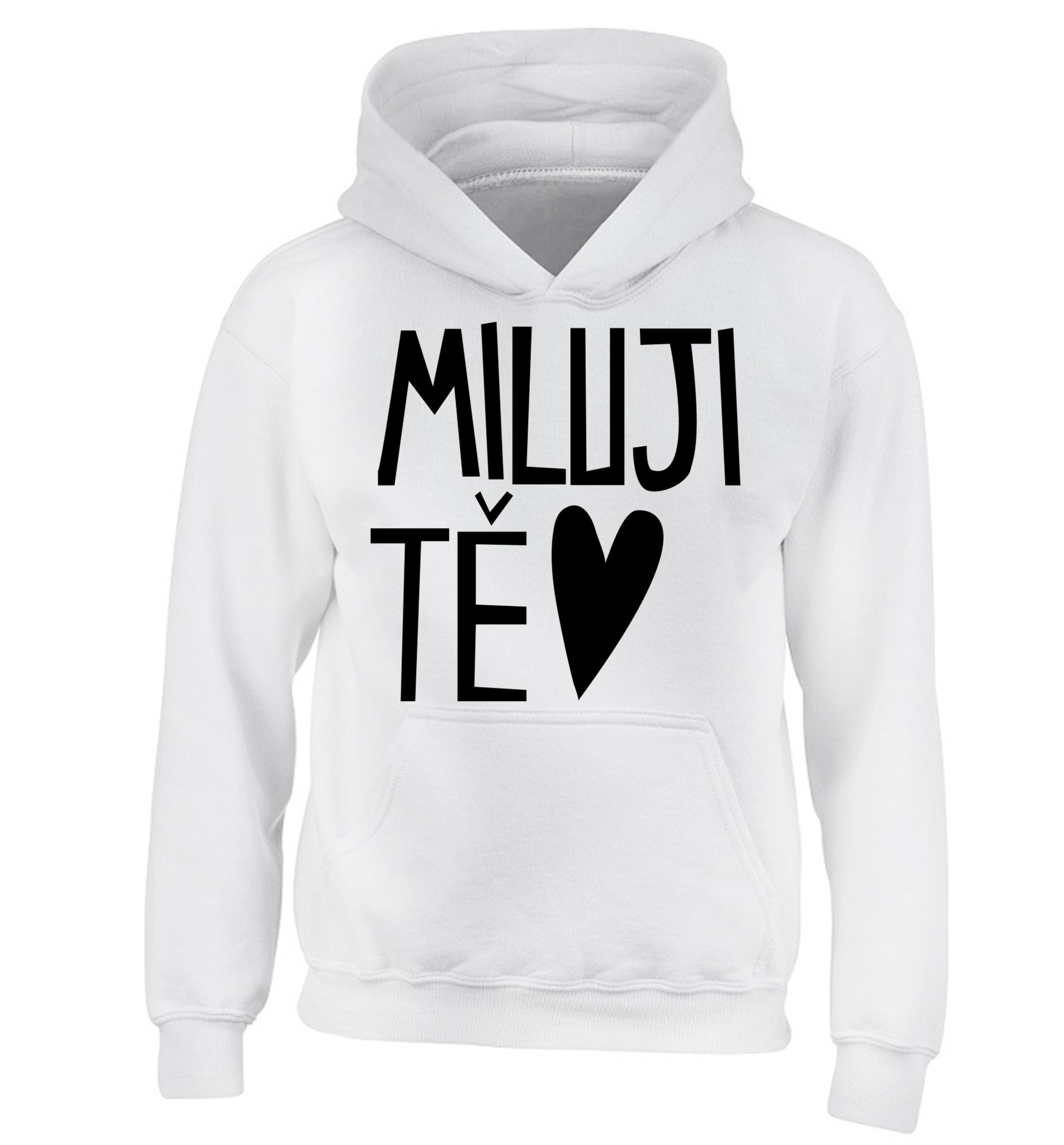 Miluji T_ - I love you children's white hoodie 12-13 Years