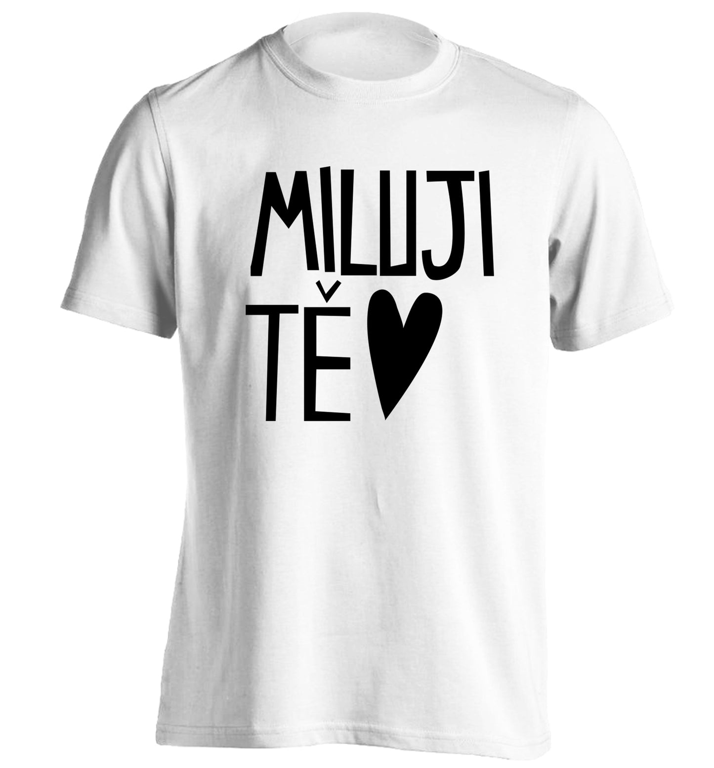 Miluji T_ - I love you adults unisex white Tshirt 2XL