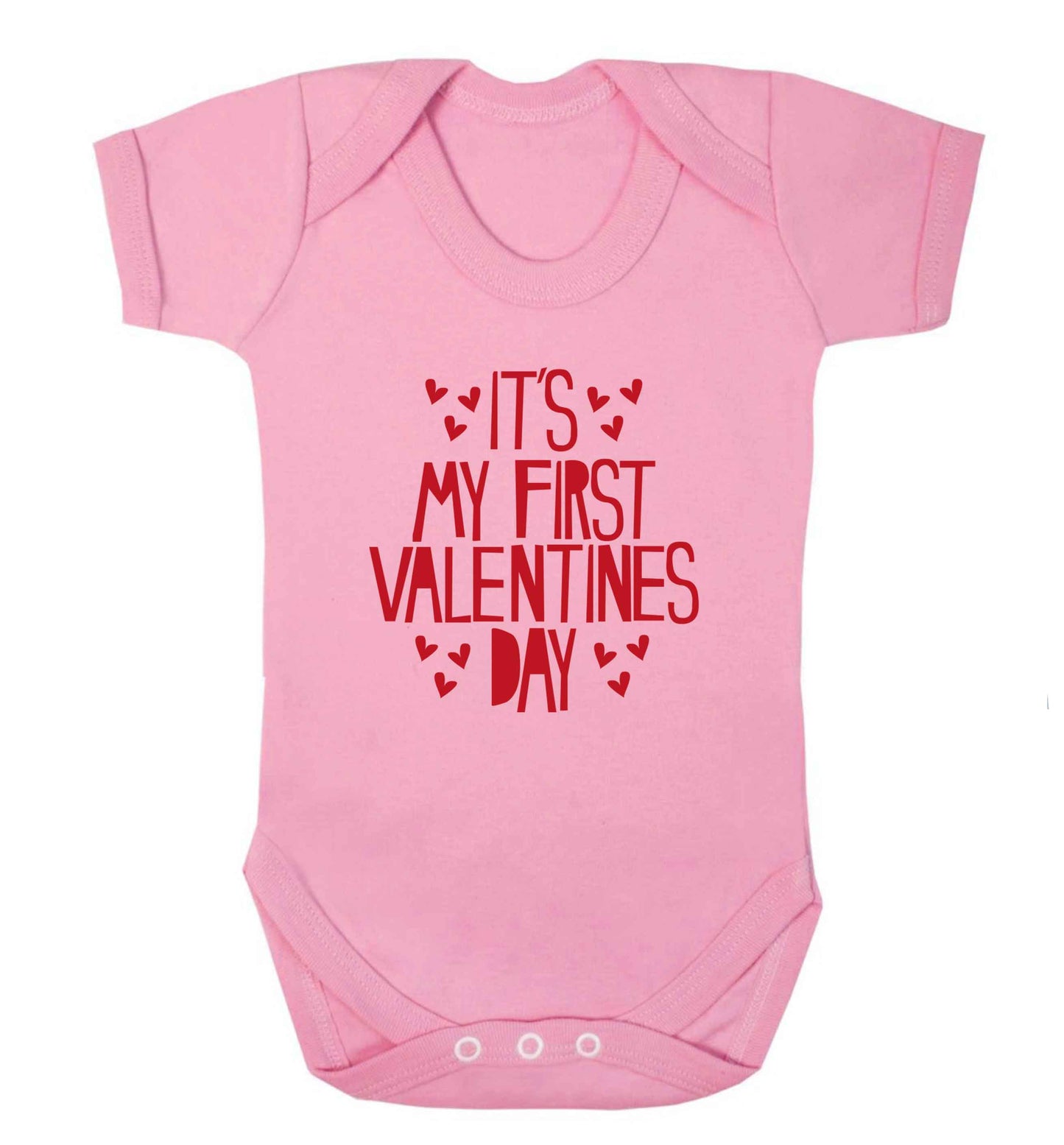 Hearts It's my First Valentine's Day baby vest pale pink 18-24 months