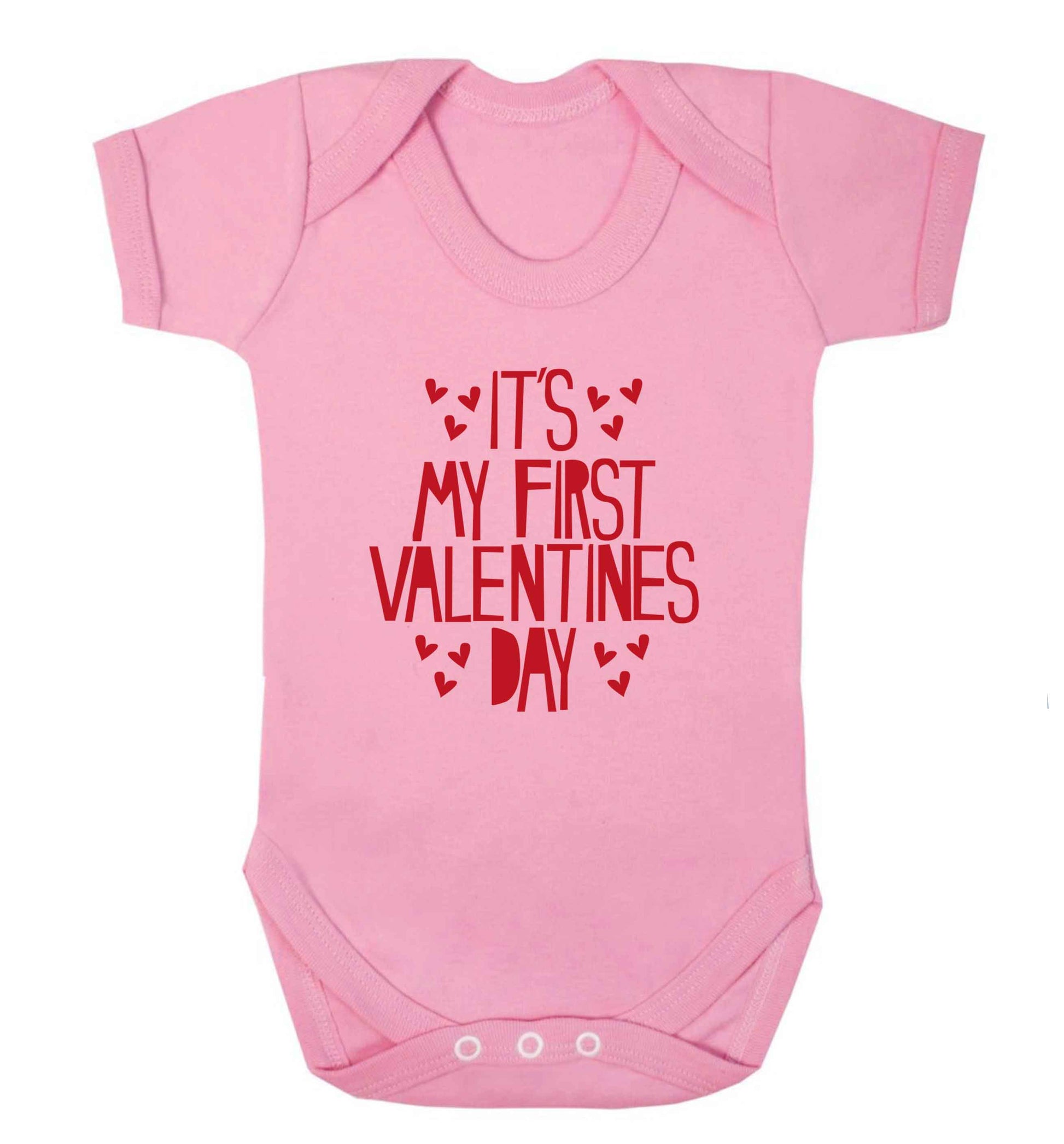 Hearts It's my First Valentine's Day baby vest pale pink 18-24 months