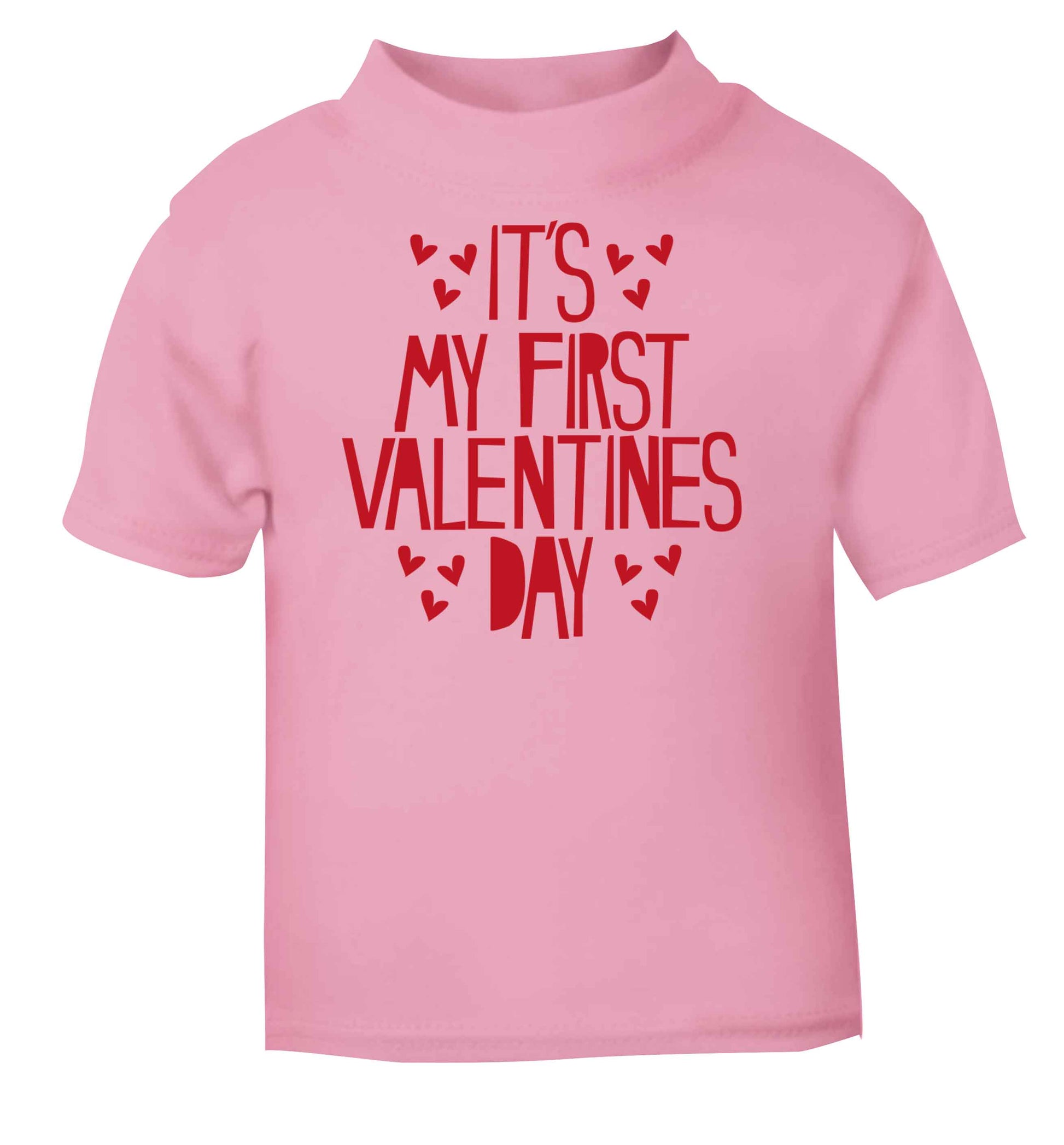 Hearts It's my First Valentine's Day light pink baby toddler Tshirt 2 Years