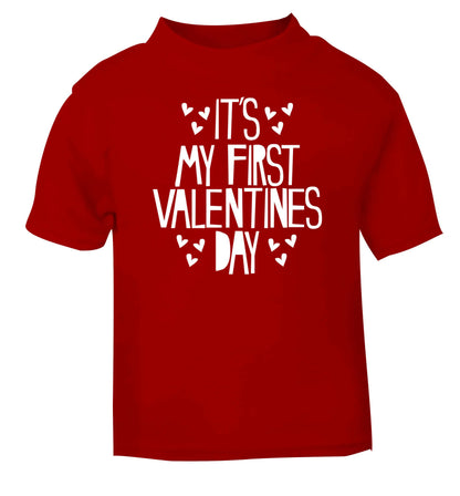 Hearts It's my First Valentine's Day red baby toddler Tshirt 2 Years
