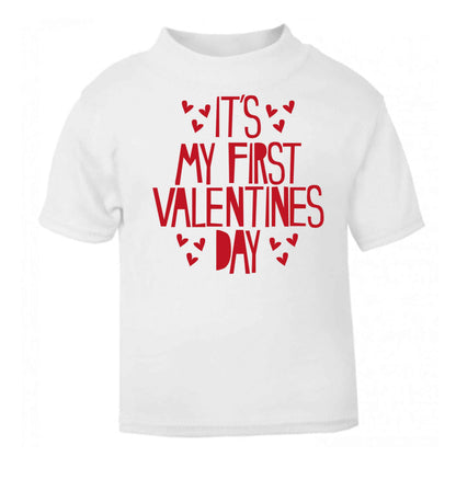 Hearts It's my First Valentine's Day white baby toddler Tshirt 2 Years