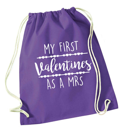 My first valentines as a Mrs purple drawstring bag