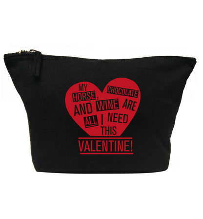 My horse chocolate and wine are all I need this valentine | Makeup / wash bag