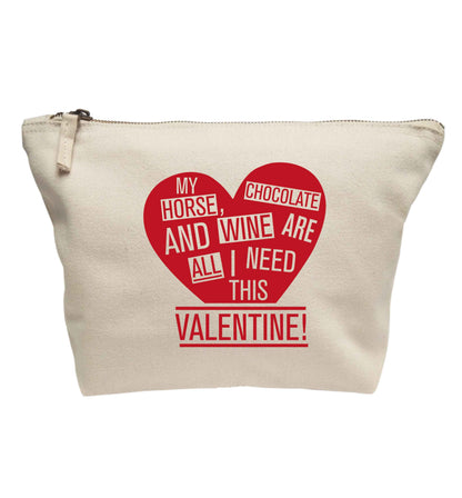 My horse chocolate and wine are all I need this valentine | Makeup / wash bag