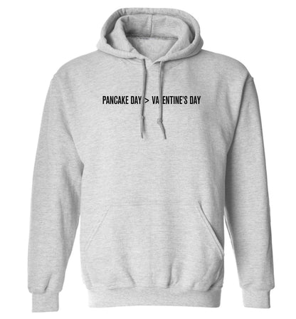 Pancake day > valentines day adults unisex grey hoodie 2XL