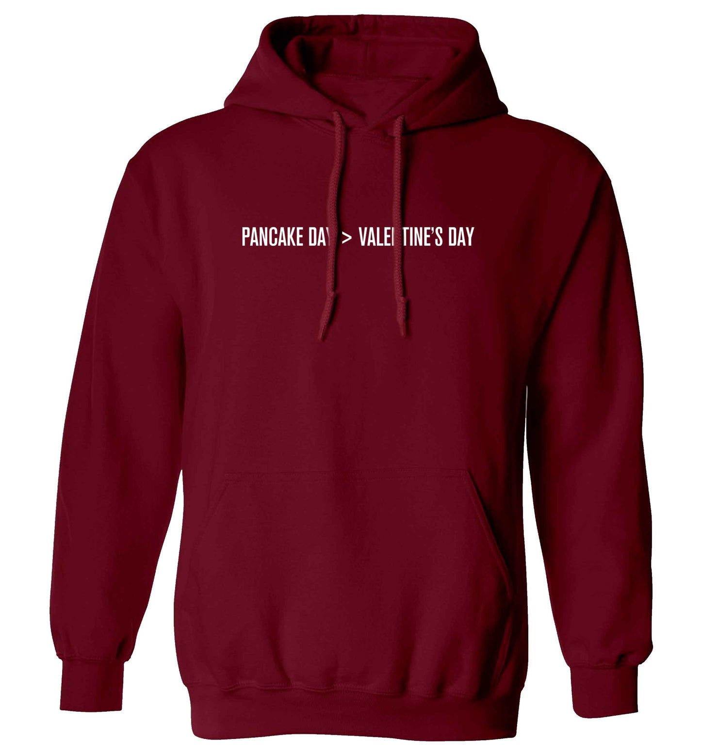 Pancake day > valentines day adults unisex maroon hoodie 2XL
