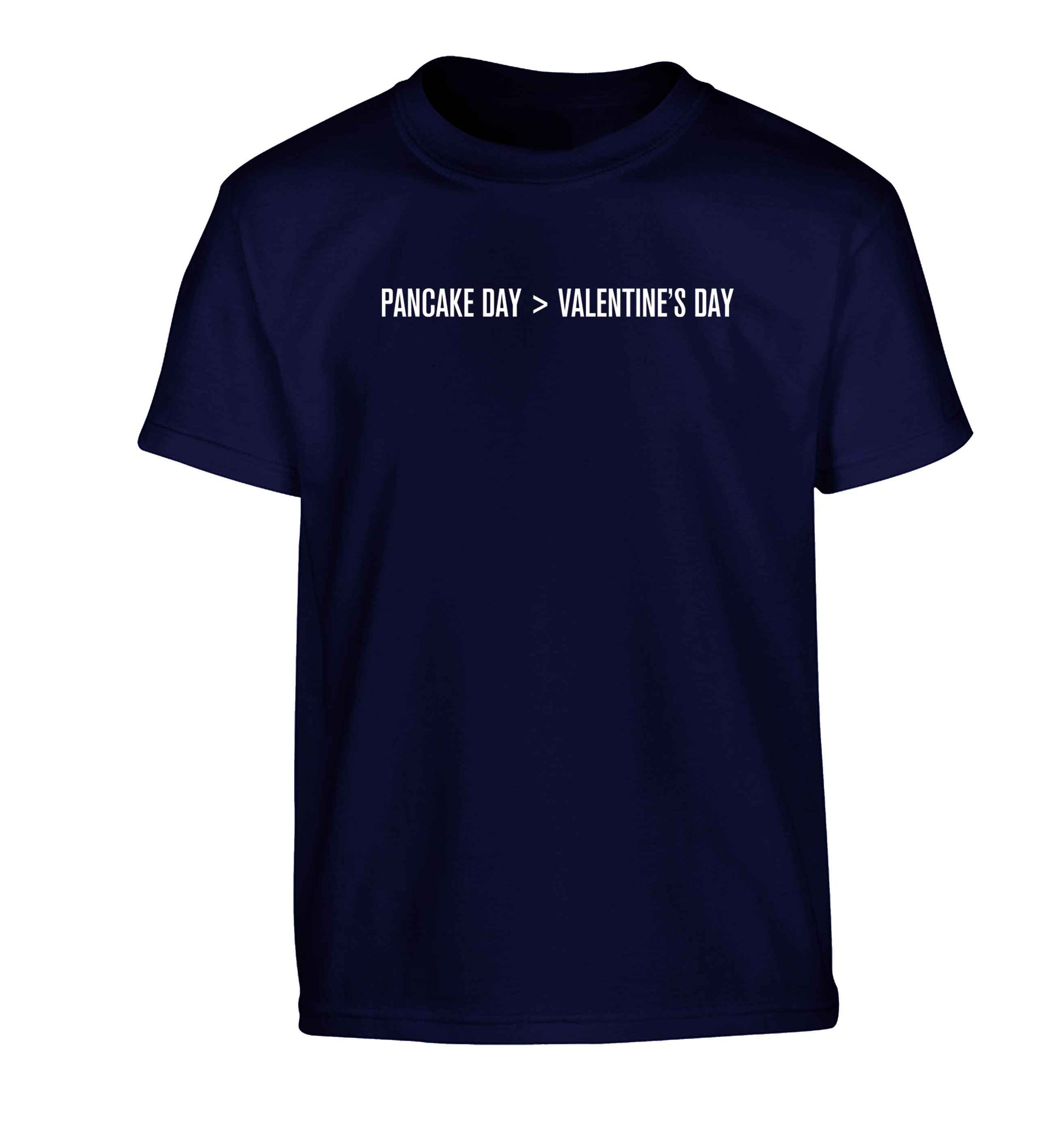 Pancake day > valentines day Children's navy Tshirt 12-13 Years