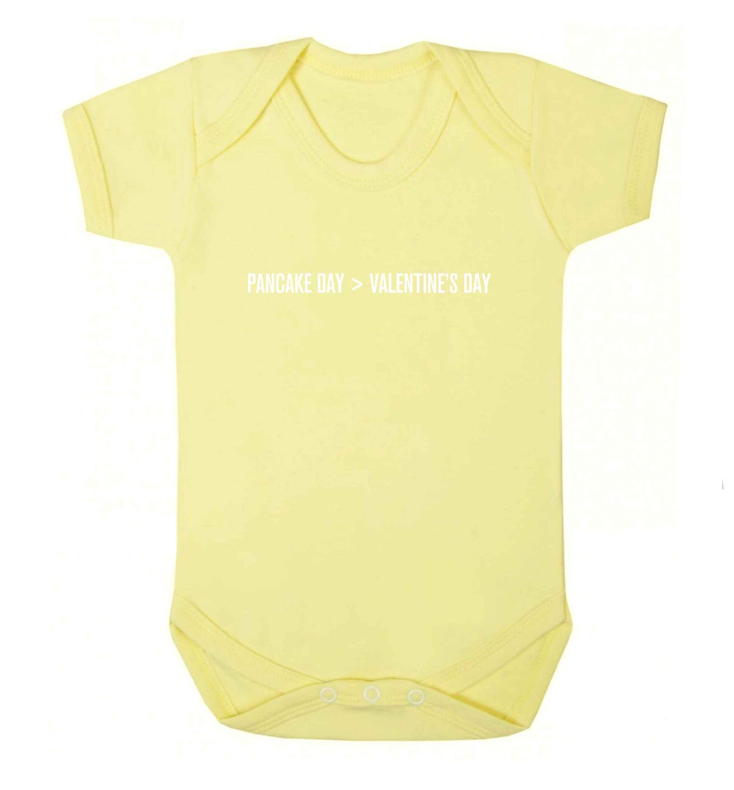 Pancake day > valentines day baby vest pale yellow 18-24 months