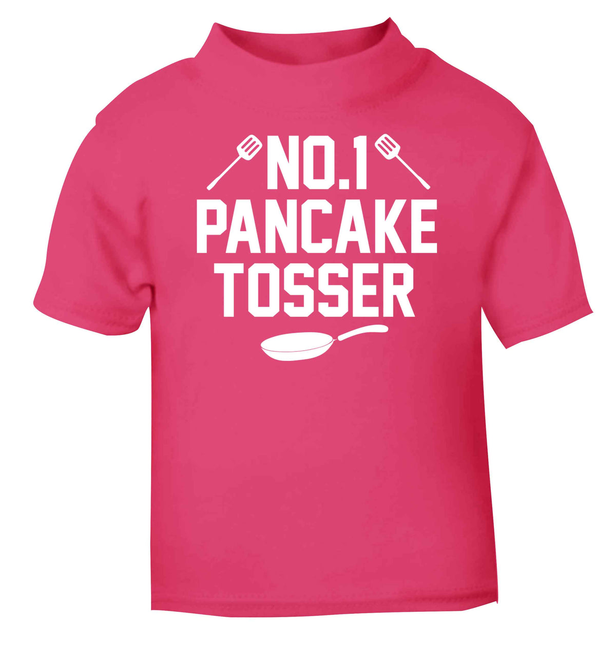 No.1 Pancake tosser pink baby toddler Tshirt 2 Years