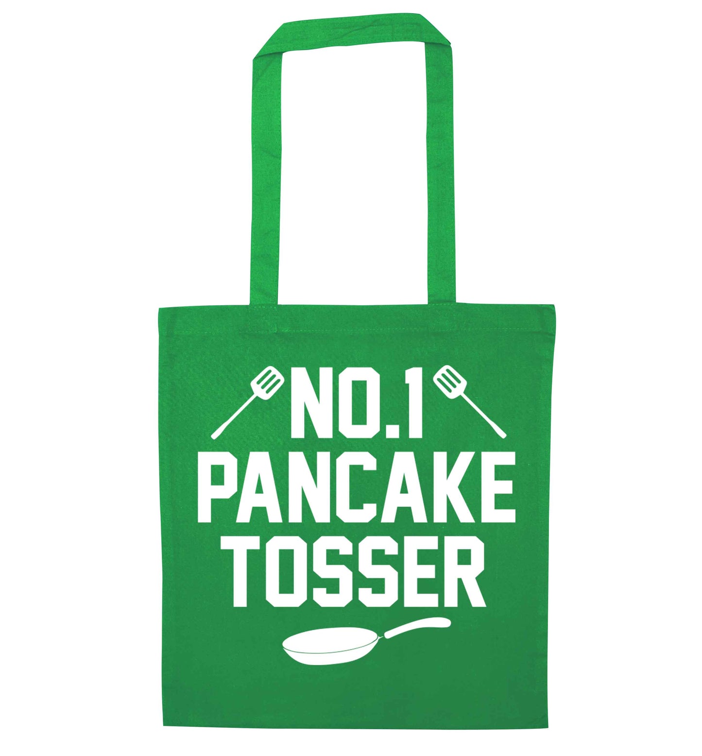 No.1 Pancake tosser green tote bag