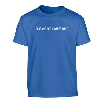 Pancake day > other days Children's blue Tshirt 12-13 Years