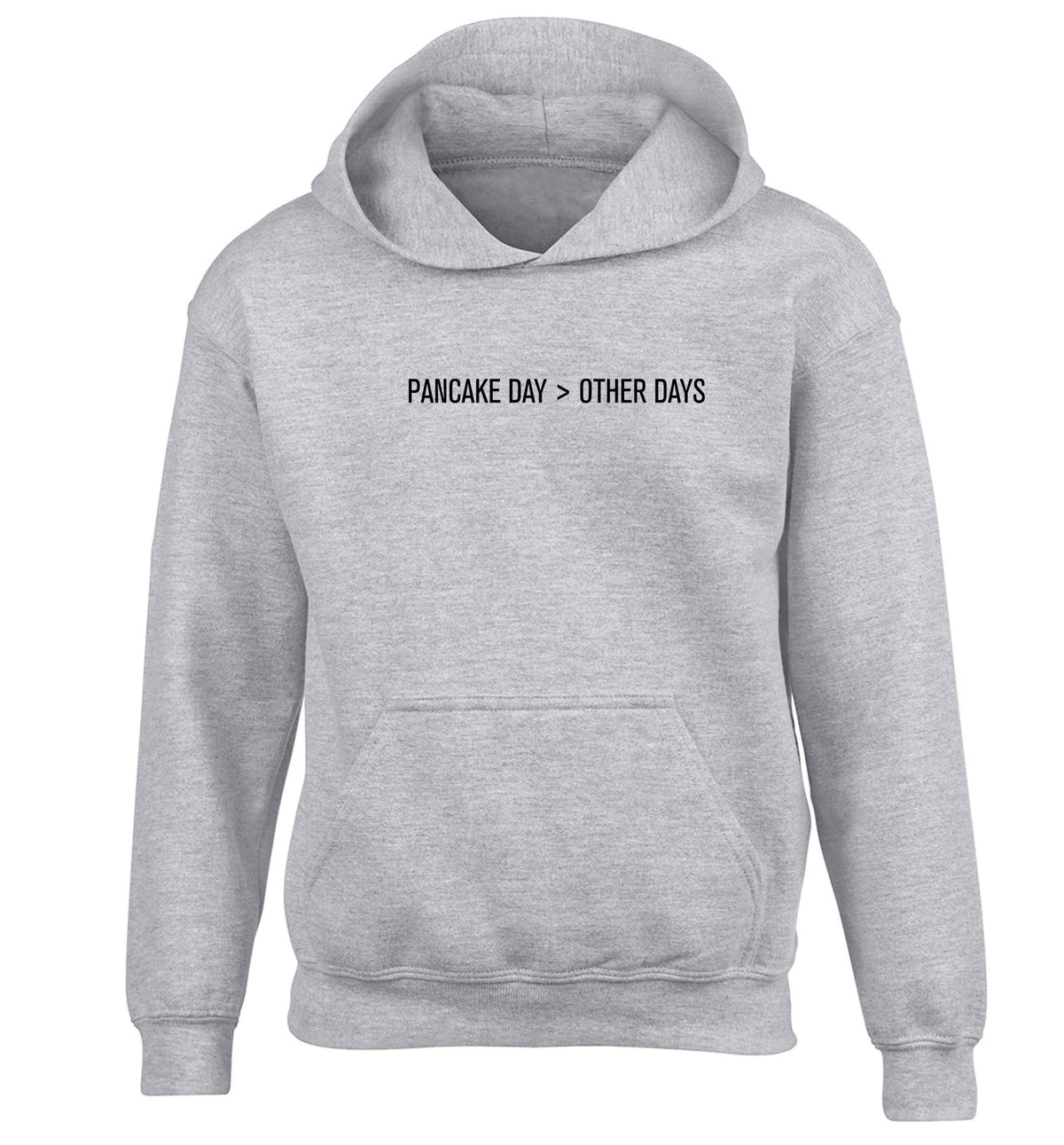 Pancake day > other days children's grey hoodie 12-13 Years