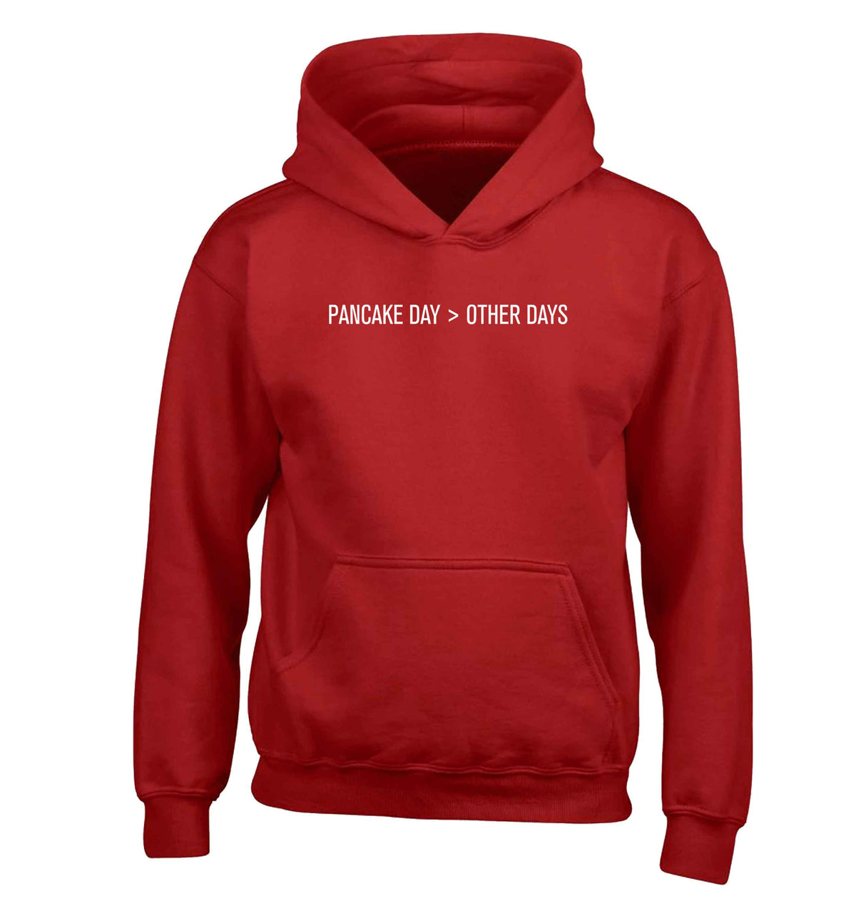 Pancake day > other days children's red hoodie 12-13 Years