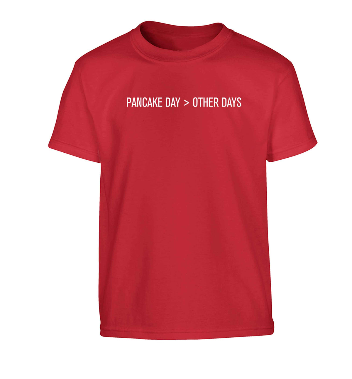 Pancake day > other days Children's red Tshirt 12-13 Years