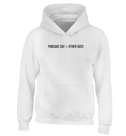 Pancake day > other days children's white hoodie 12-13 Years