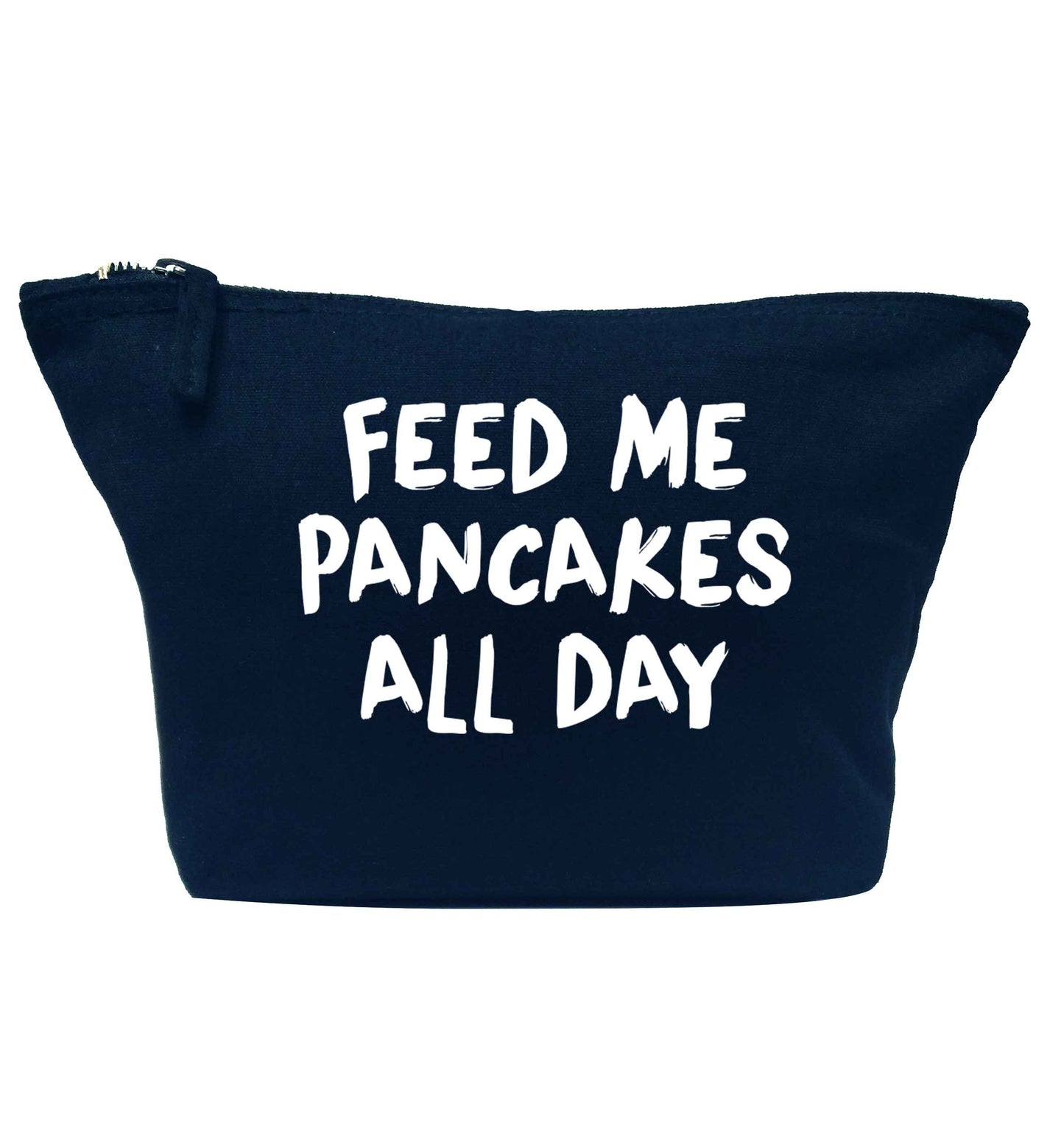 Feed me pancakes all day navy makeup bag