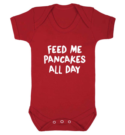 Feed me pancakes all day baby vest red 18-24 months