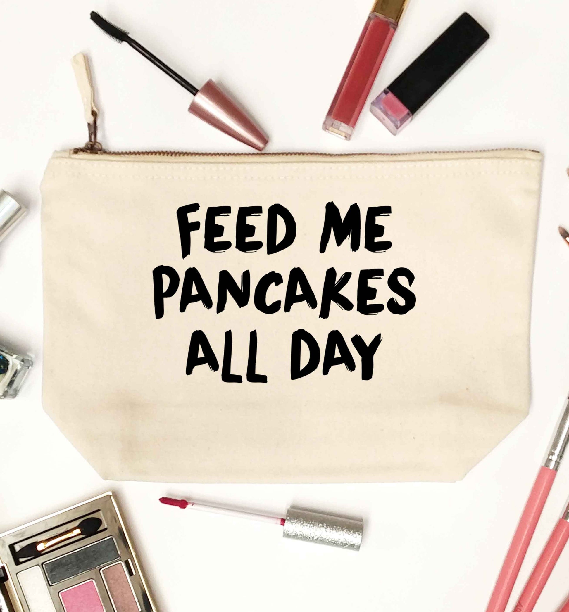 Feed me pancakes all day natural makeup bag
