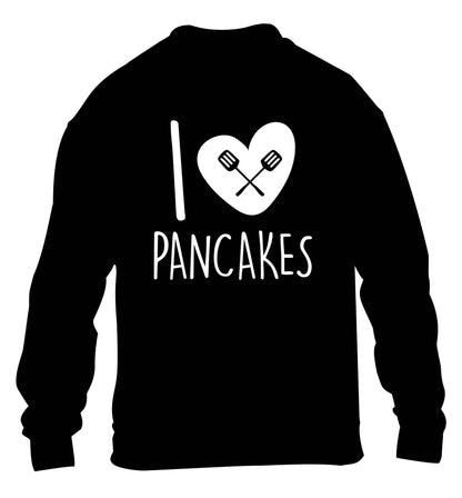 I love pancakes children's black sweater 12-13 Years