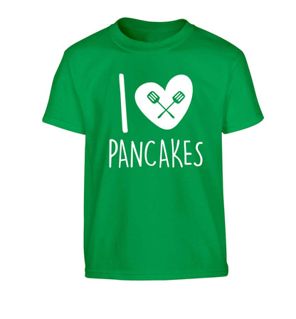 I love pancakes Children's green Tshirt 12-13 Years