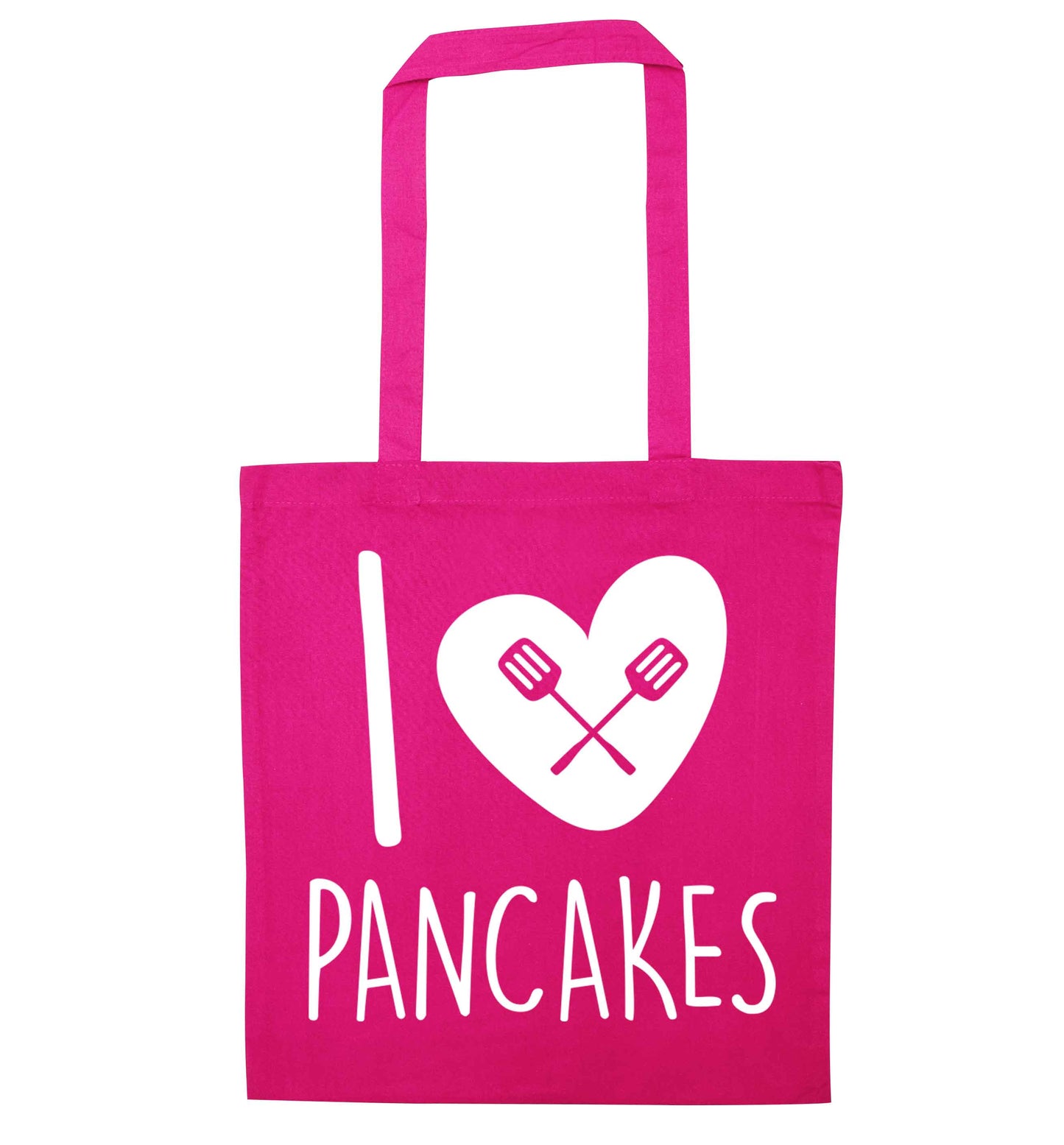 I love pancakes pink tote bag
