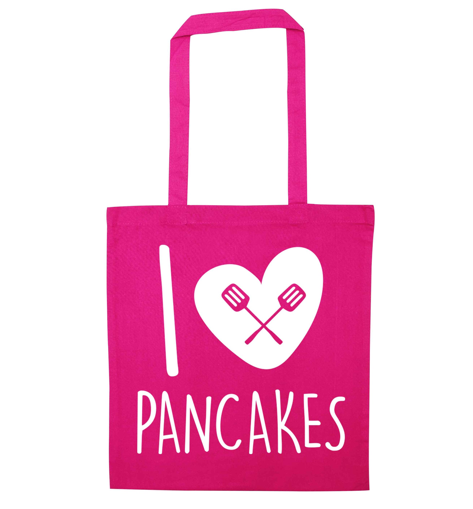 I love pancakes pink tote bag