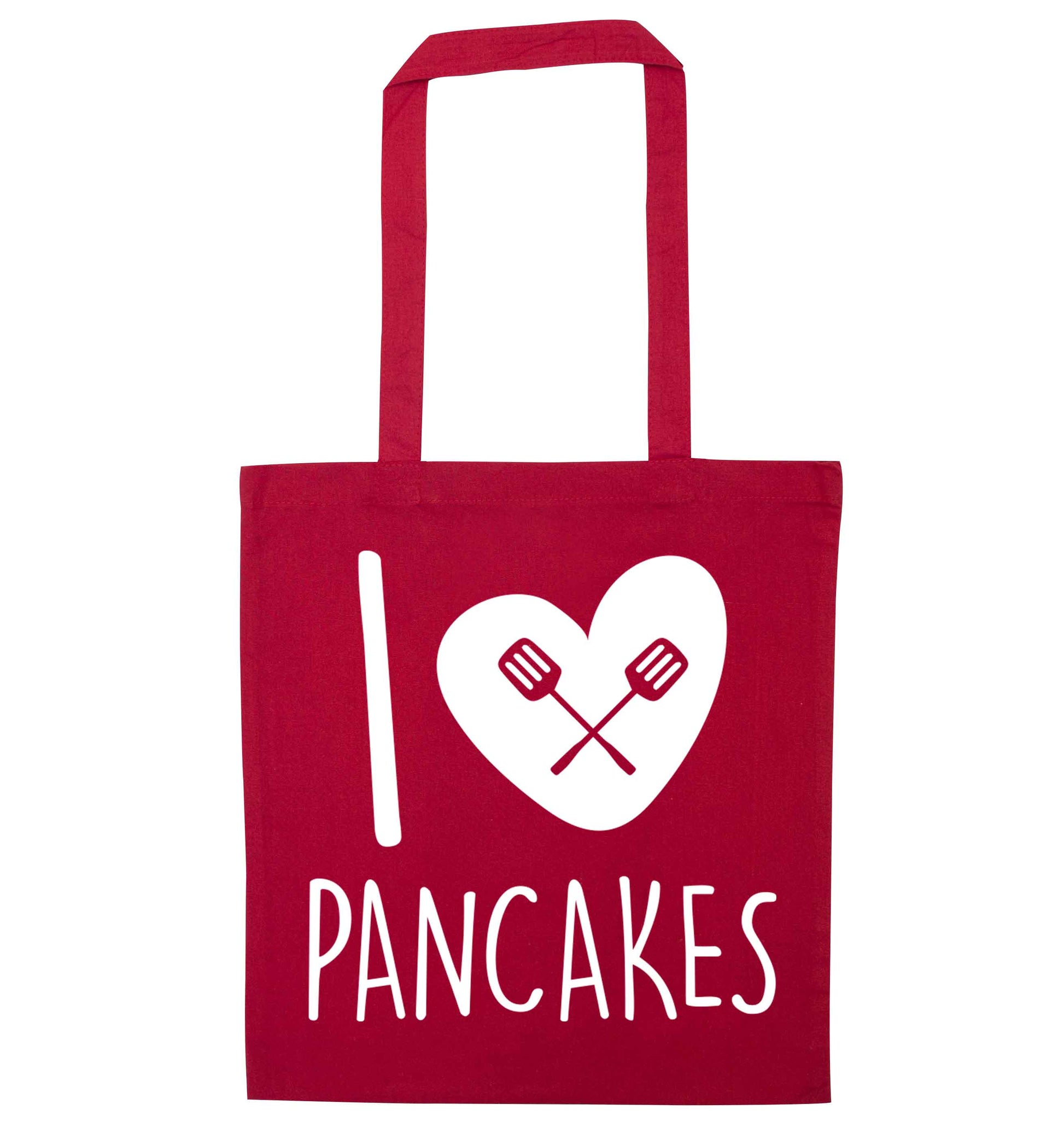 I love pancakes red tote bag