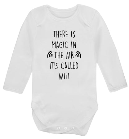 There is magic in the air it's called wifi Baby Vest long sleeved white 6-12 months