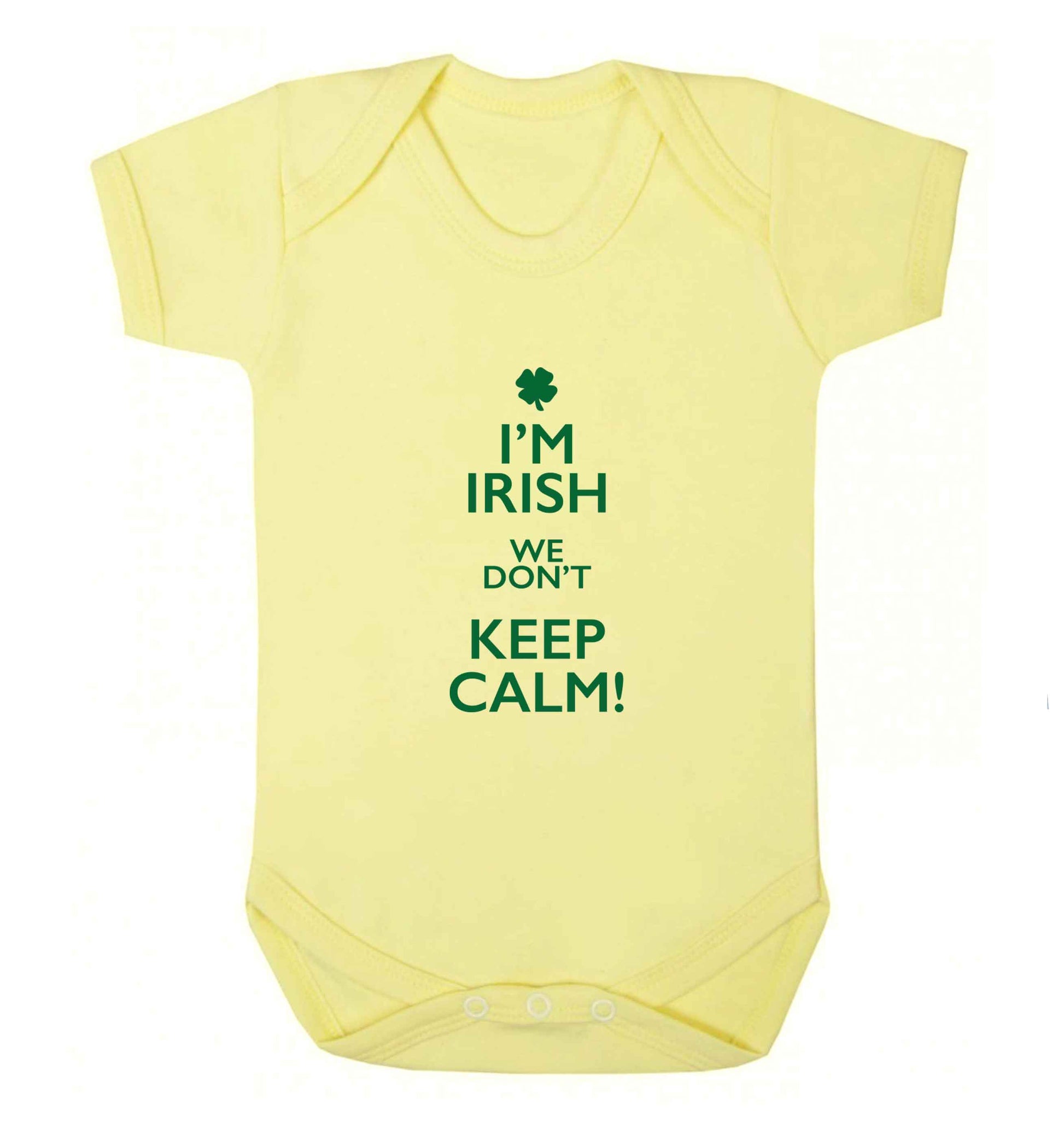 I'm Irish we don't keep calm baby vest pale yellow 18-24 months