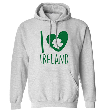 I love Ireland adults unisex grey hoodie 2XL