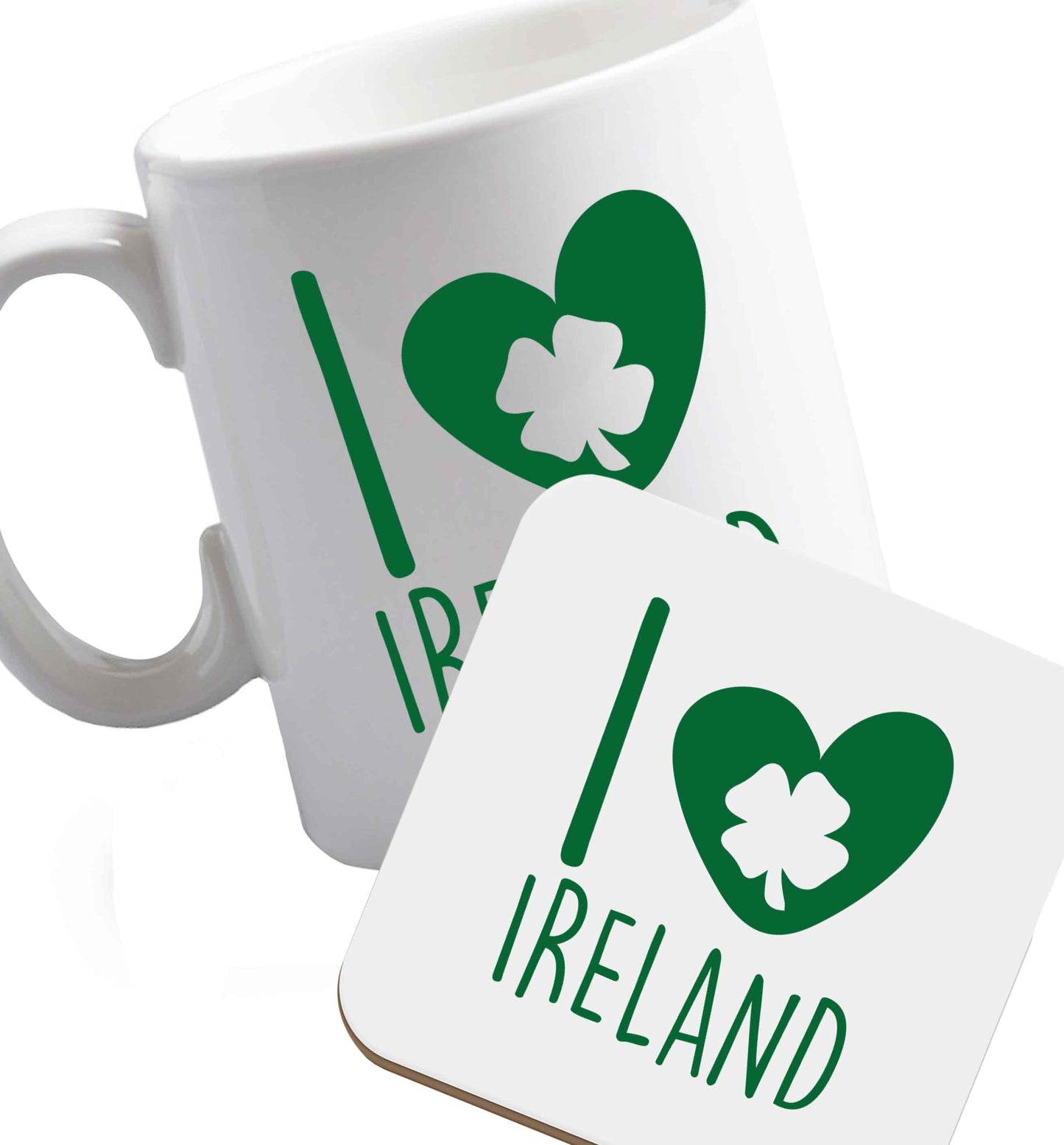 10 oz Favourite Type Pan Pancake ceramic mug and coaster set right handed