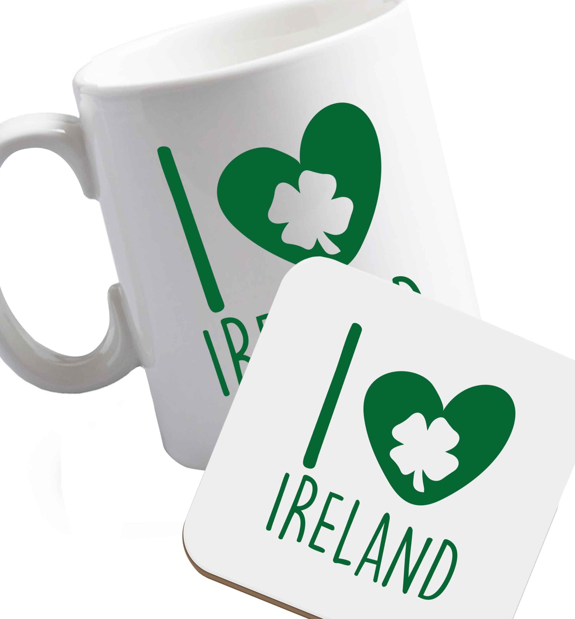 10 oz Favourite Type Pan Pancake ceramic mug and coaster set right handed