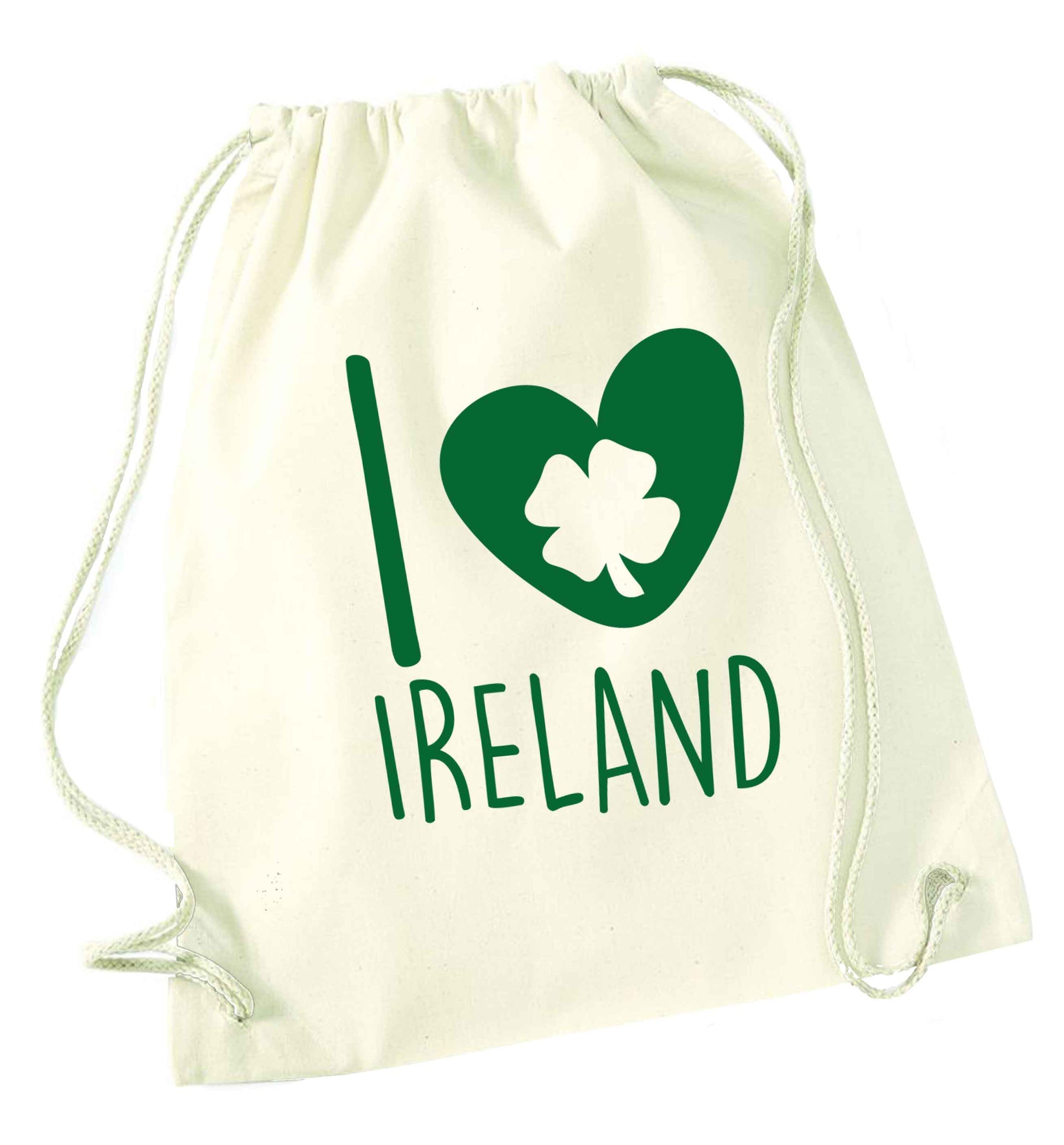 I love Ireland natural drawstring bag