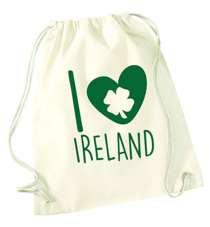 I love Ireland natural drawstring bag