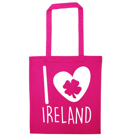 I love Ireland pink tote bag