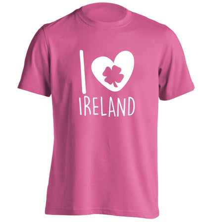 I love Ireland adults unisex pink Tshirt 2XL