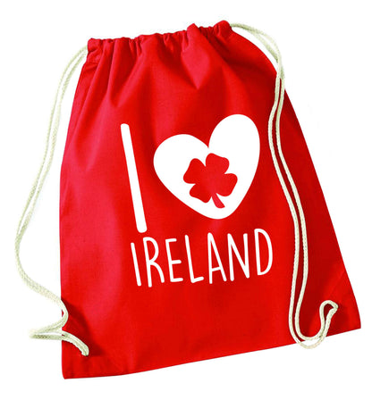 I love Ireland red drawstring bag 
