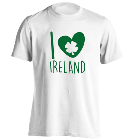 I love Ireland adults unisex white Tshirt 2XL