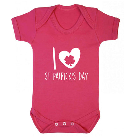 I love St.Patricks day baby vest dark pink 18-24 months