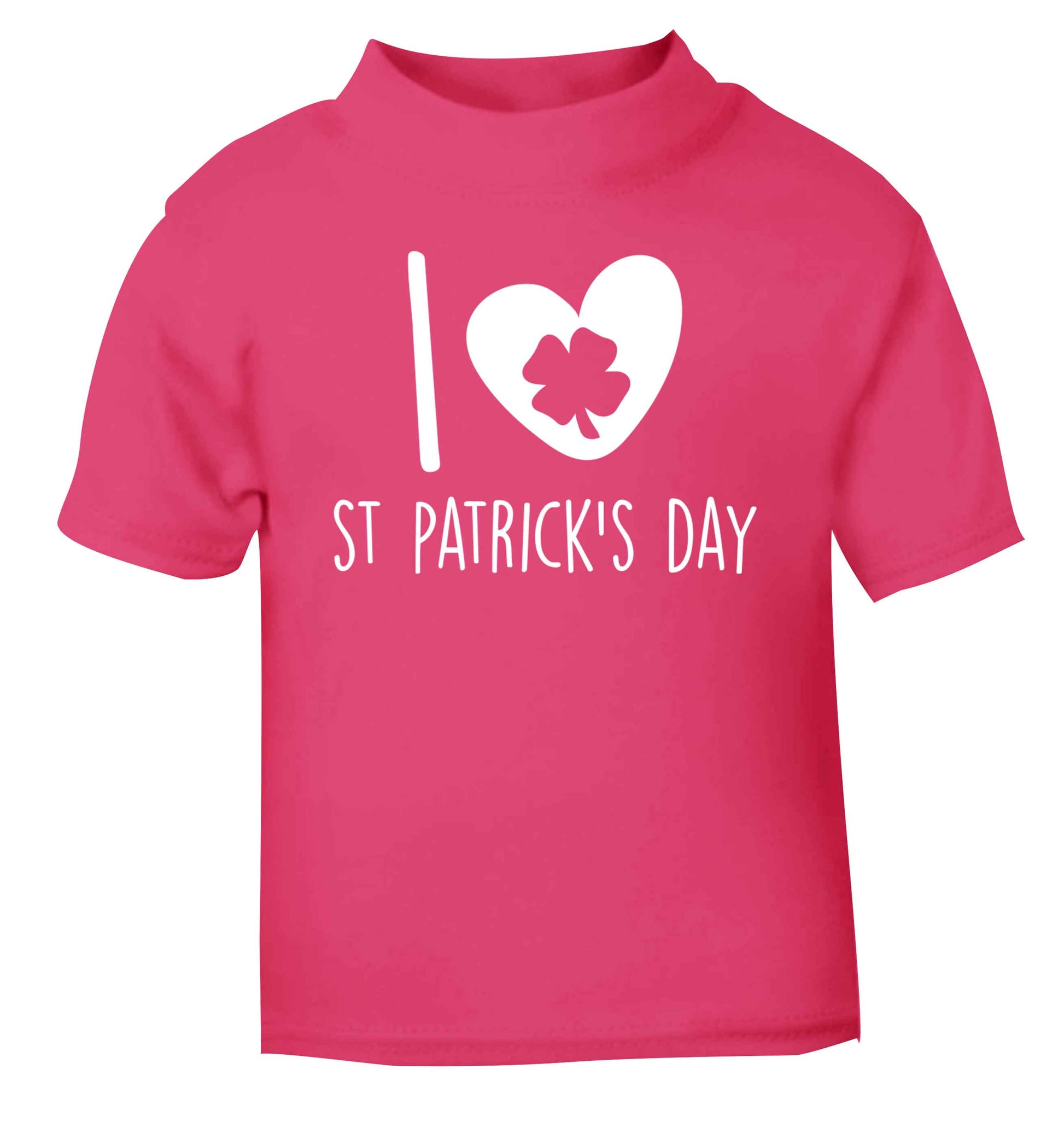 I love St.Patricks day pink baby toddler Tshirt 2 Years