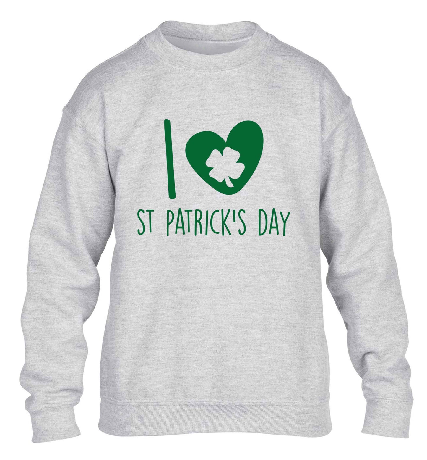 I love St.Patricks day children's grey sweater 12-13 Years