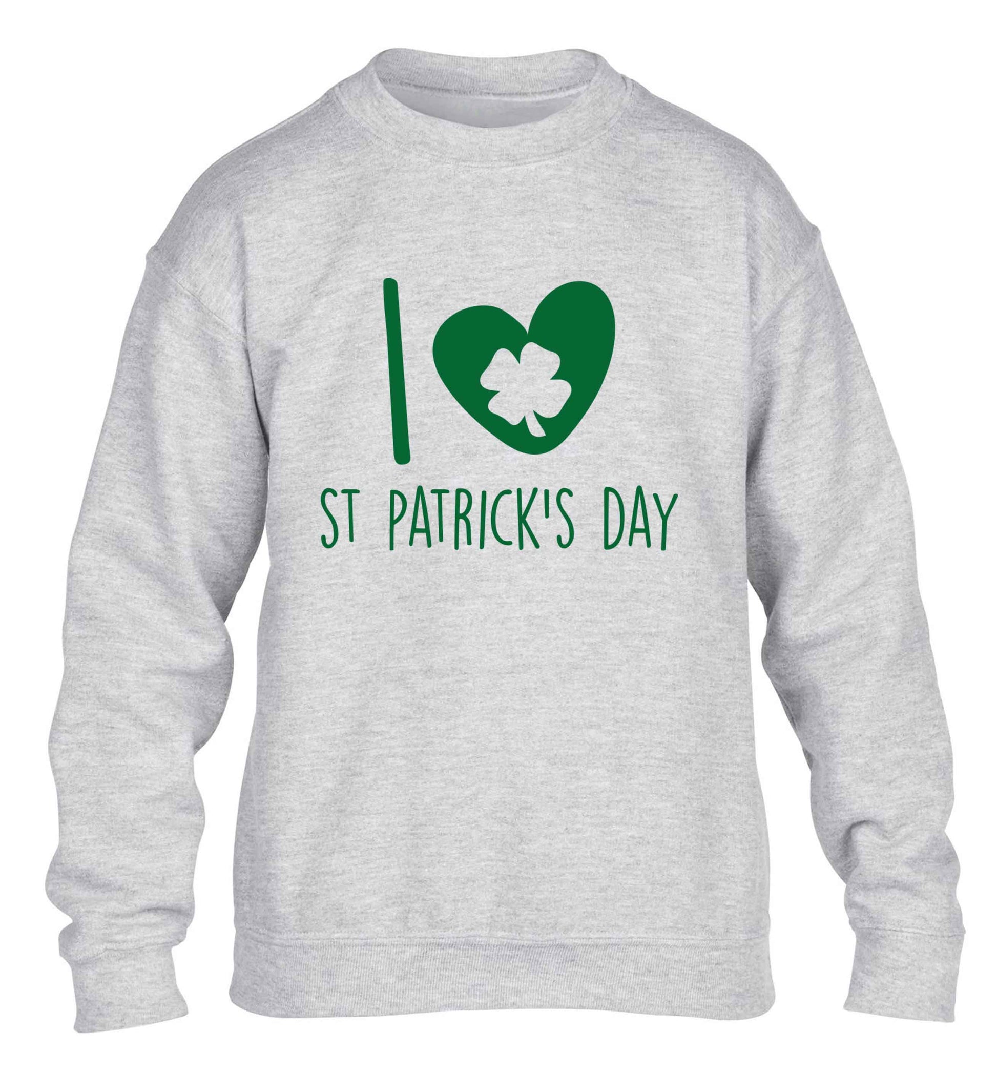 I love St.Patricks day children's grey sweater 12-13 Years