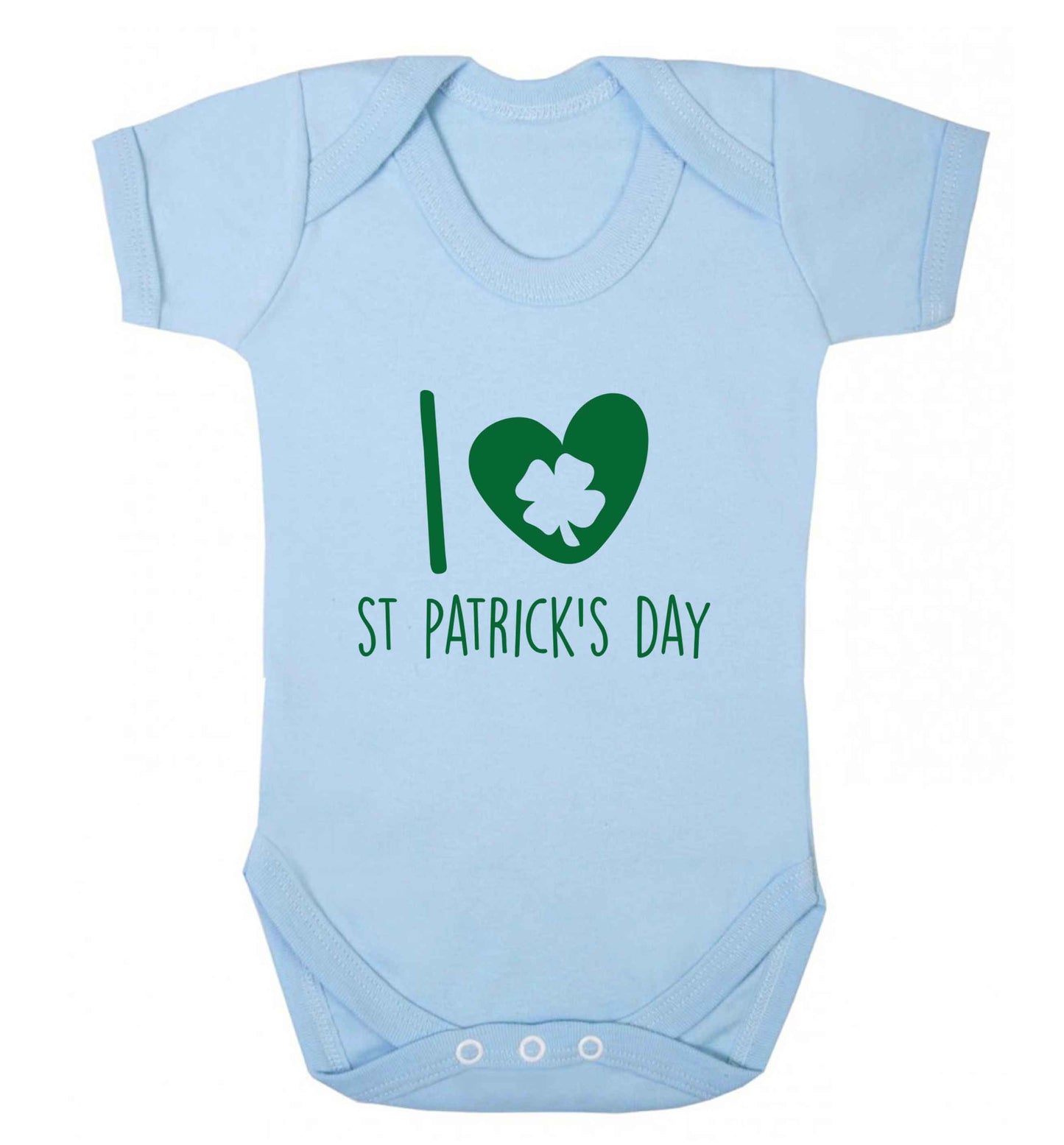 I love St.Patricks day baby vest pale blue 18-24 months