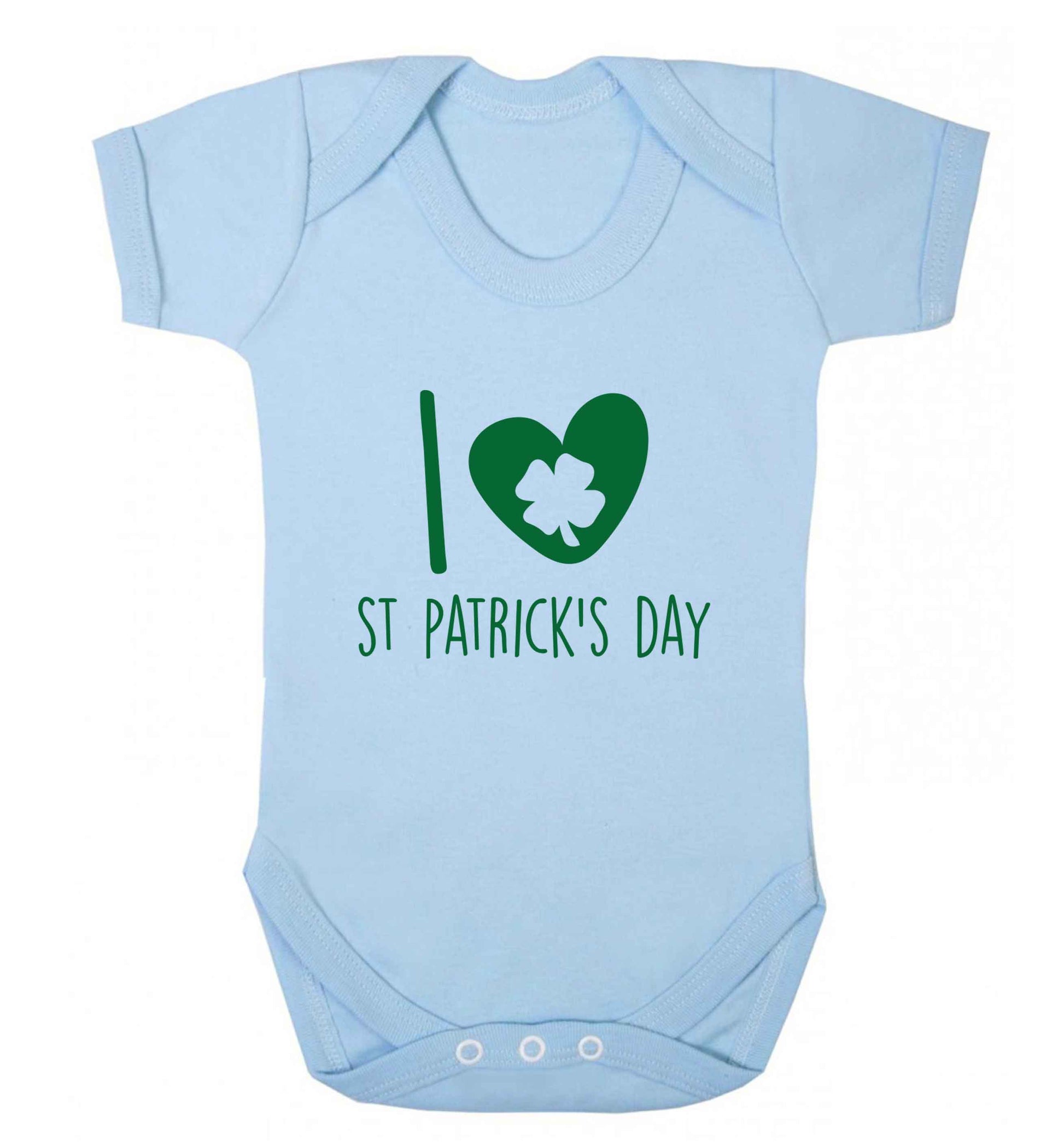 I love St.Patricks day baby vest pale blue 18-24 months